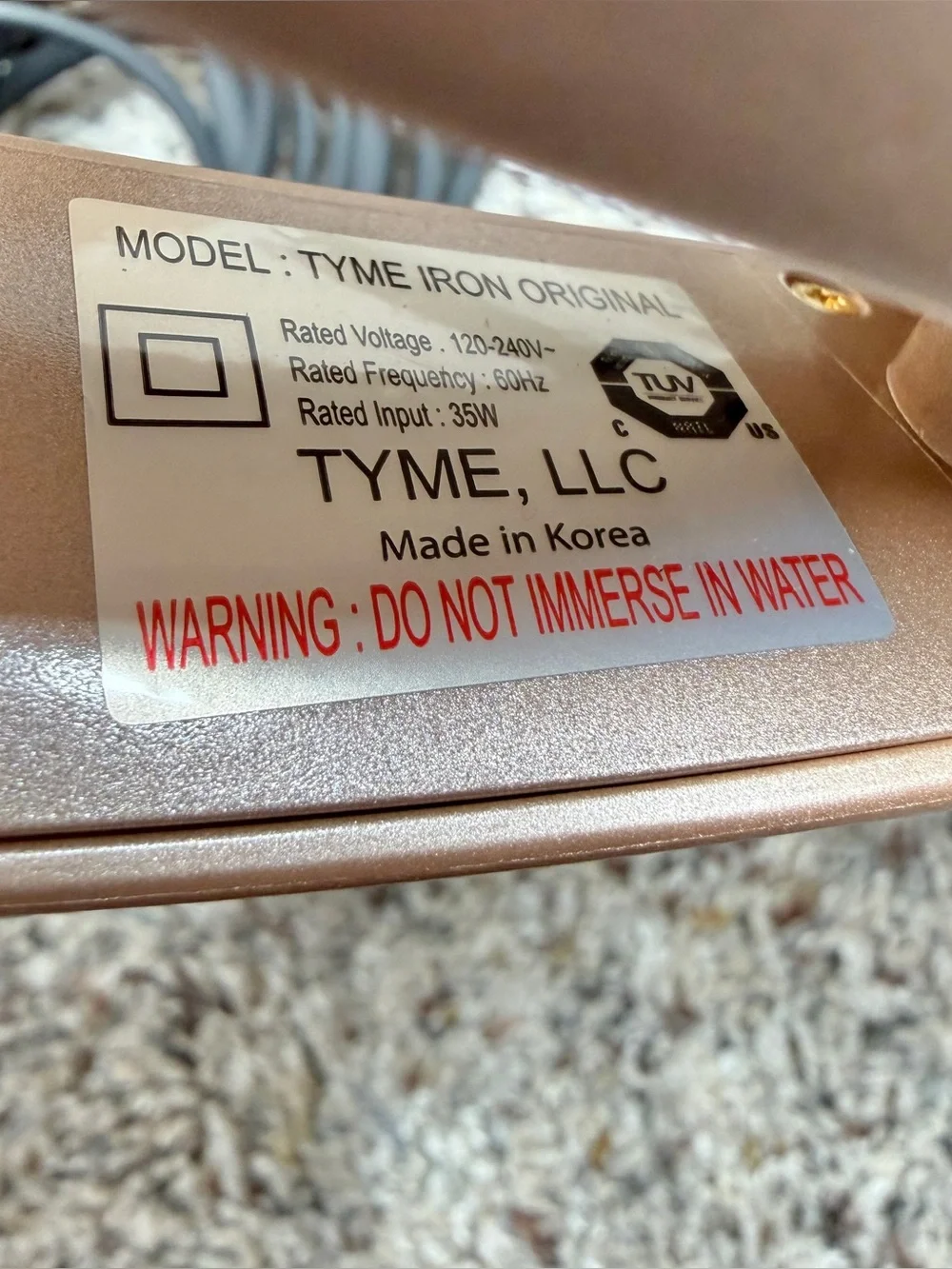 TYME curling iron